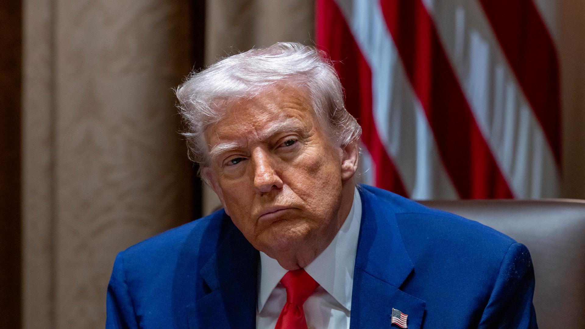 Donald Trump bei einem Kabinettsmeeting.