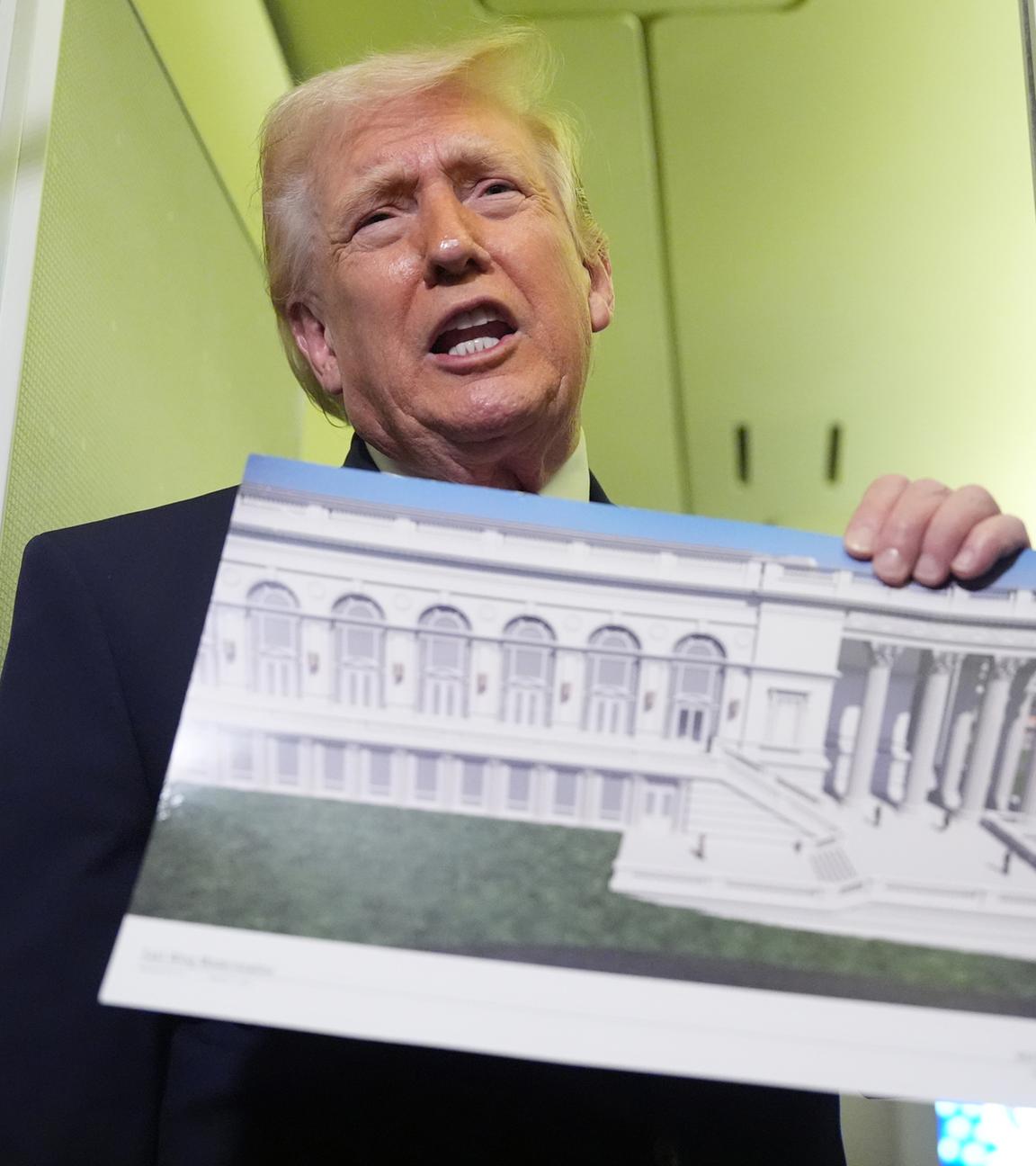 US-Präsident Donald Trump stellt seine Umbaupläne für das Weiße Haus vor