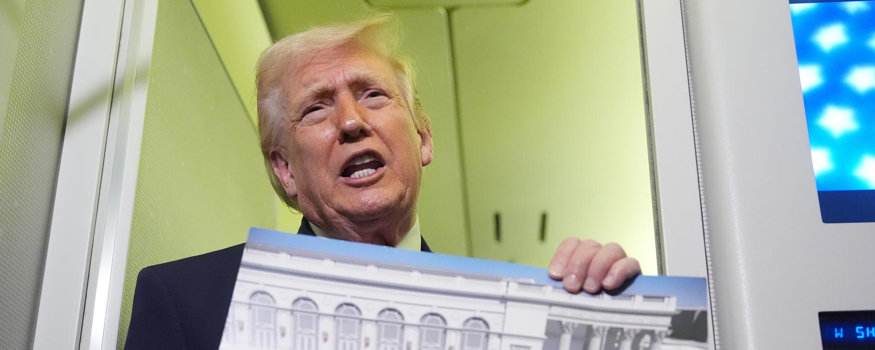 US-Präsident Donald Trump stellt seine Umbaupläne für das Weiße Haus vor