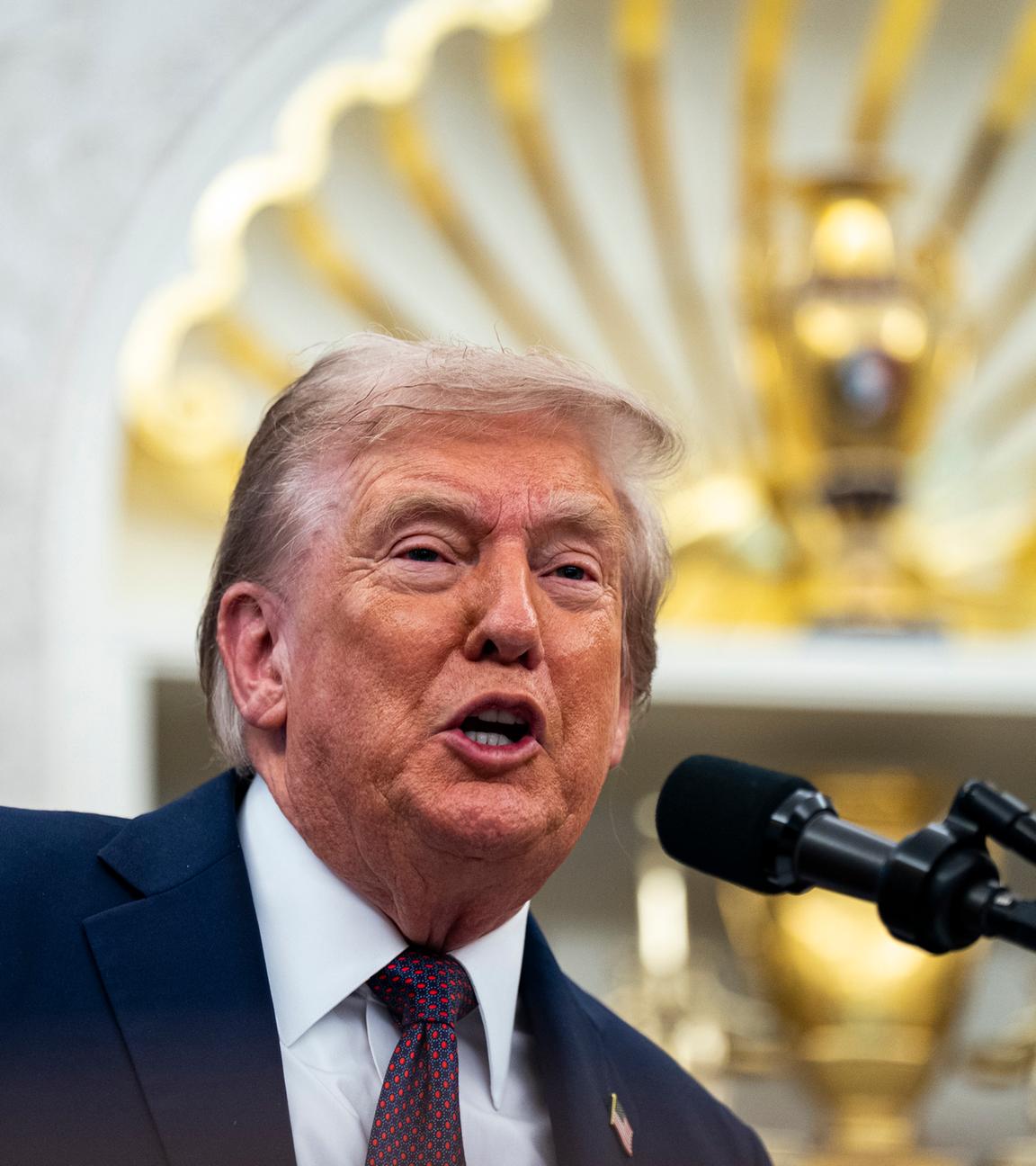 US President Donald Trump makes an announcement about the DOD in the Oval Office