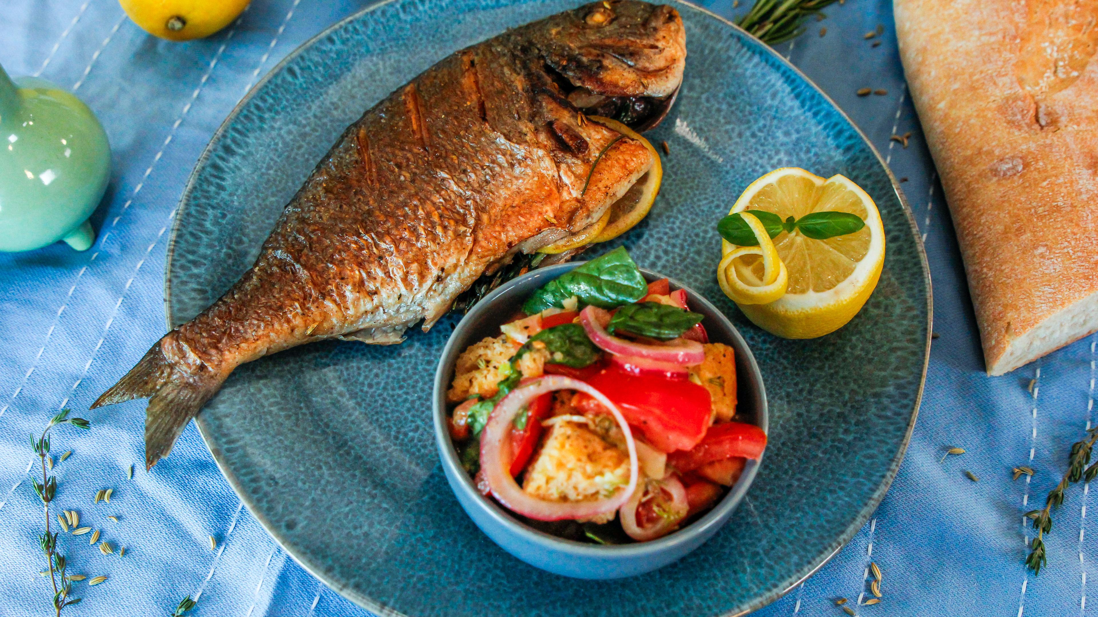 Dorade mit Panzanella  