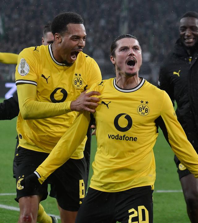 Marcel Sabitzer (Dortmund 20) jubelt. 