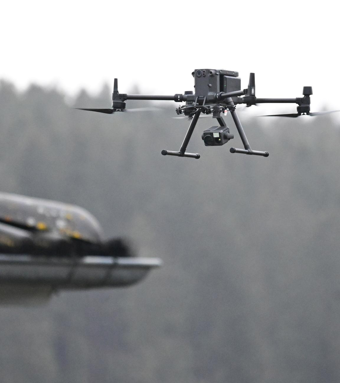 Drohne wird bei einem Polizeieinsatz eingesetzt