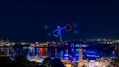 Drohnen-Show zur Bewerbung Olympische und Paralympische Spiele in Hamburg