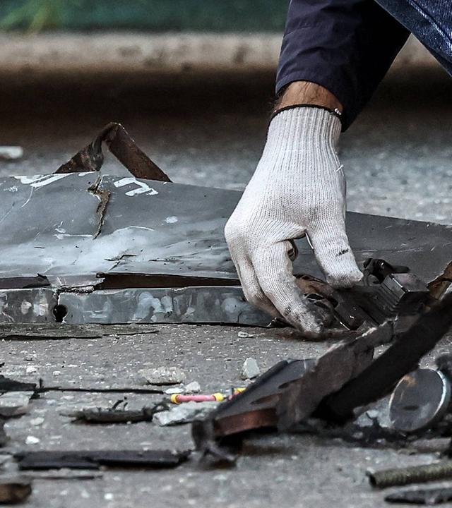 Fragmente einer Drohne in Moskau