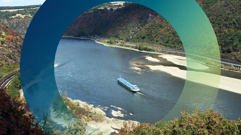 Rhein mit Niedrigwasser