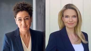 Dunja Hayali (l) und Sarah Tacke
