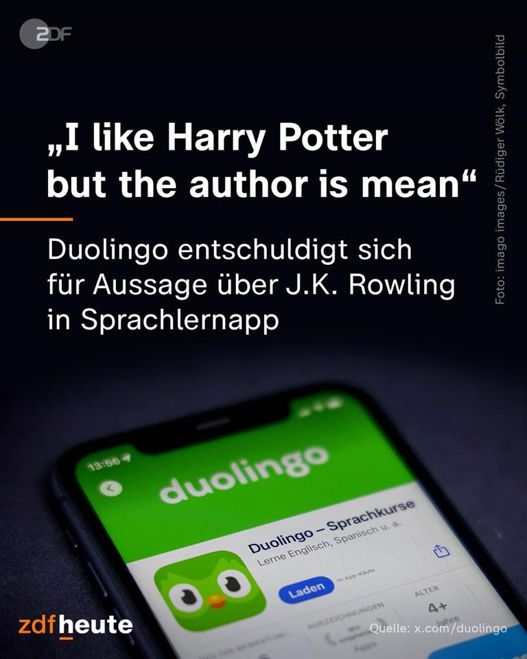 Duolingo entschuldigt sich für Aussage über J.K. Rowling