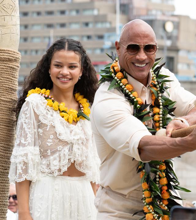 Dwayne Johnson und Laga’aia feiern "Vaiana"