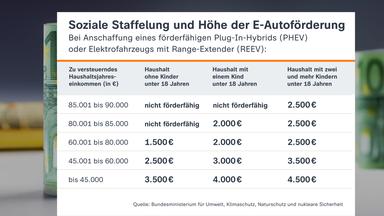 Grafik zur sozialen Staffelung und E-Autoförderung für Plug-In-Hybrids