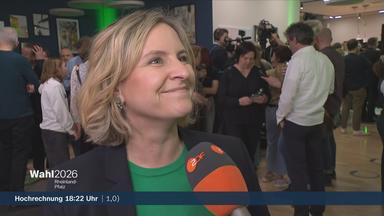 Katrin Eder von den Grünen mit einer Reaktion zur Landtagswahl in Rheinland-Pfalz.