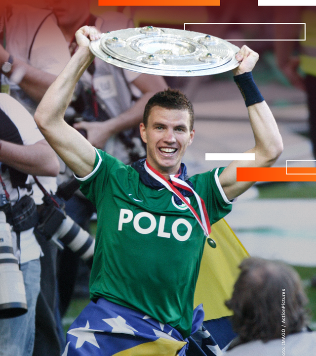 Edin Dzeko gewann in der Saison 2008/2009 die Meisterschaft mit dem VfL Wolfsburg
