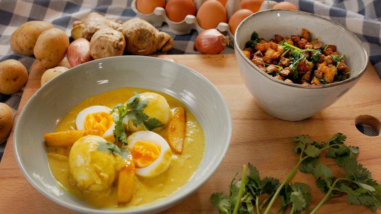 Eier in Currysauce