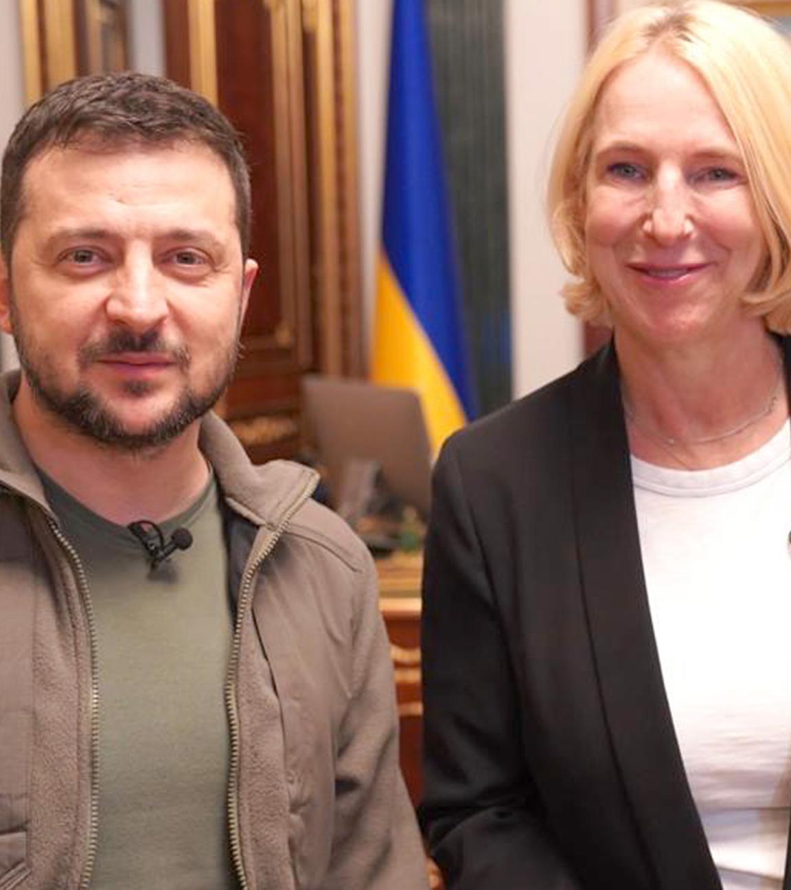 Katrin Eigendorf mit Wolodimir Selenskyj