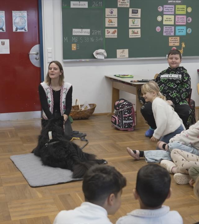 Ein Hund im Klassenzimmer