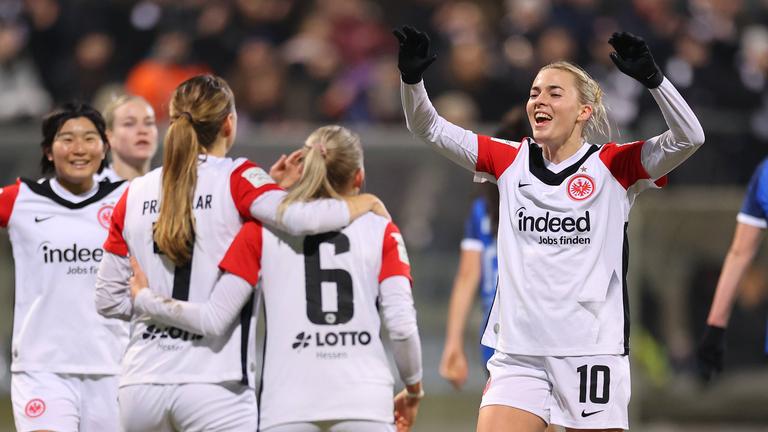 Torjubel zum 4:0 durch Lara Prasnikar (Eintracht Frankfurt).