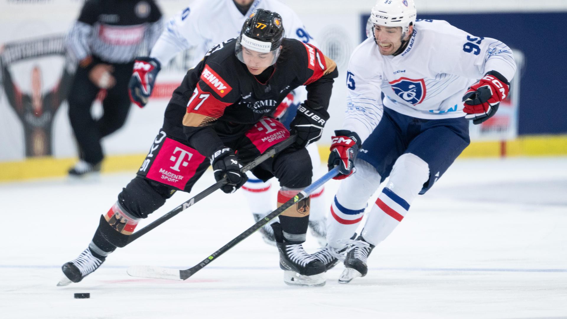 Eishockey: Deutschland gegen Frankreich.