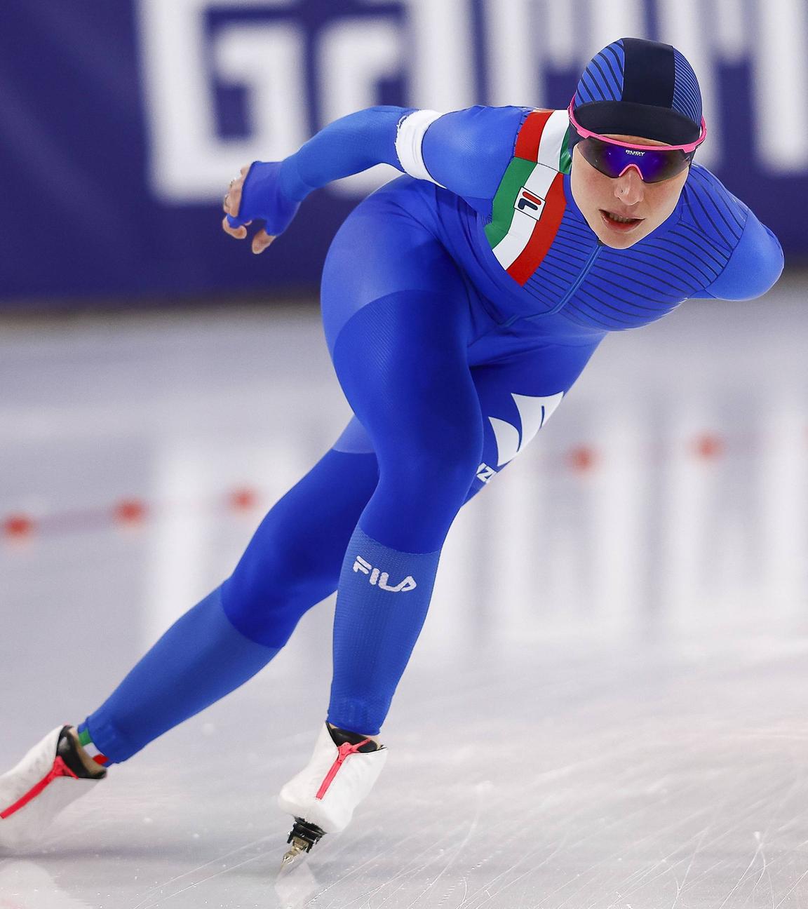 Die Italienerin Francesca Lollobrigida in Aktion bei der Eisschnelllauf-WM.