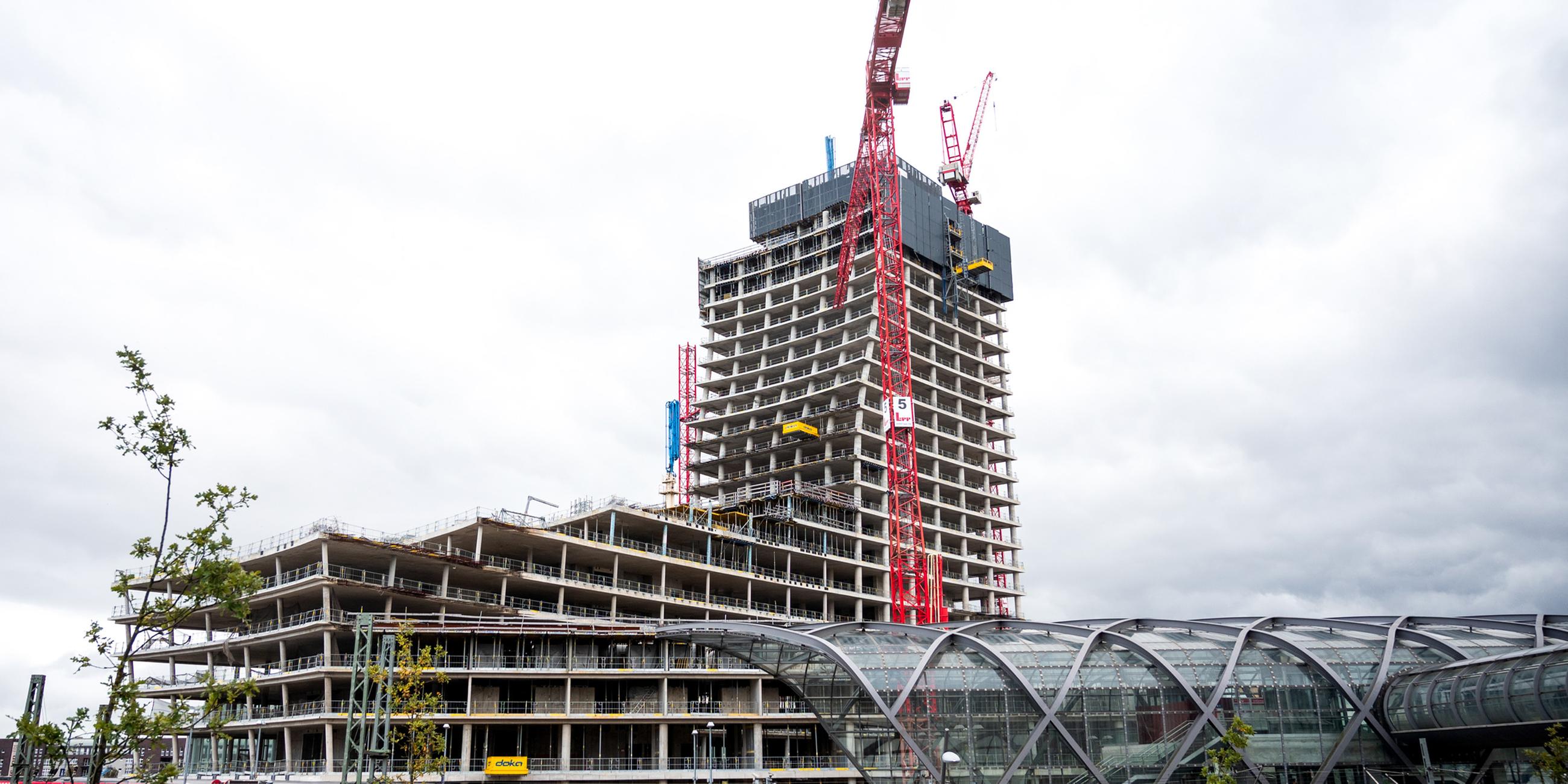 Blick auf die Baustelle des Elbtowers in der HafenCity. Die Stadt Hamburg plant die Teilnutzung des Elbtowers für ein neues Naturkundemuseum.