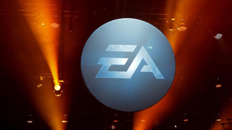 Das Logo der Firma Electronic Arts wird auf einer Videospiel Messe in Los Angeles gezeigt. (Archiv)