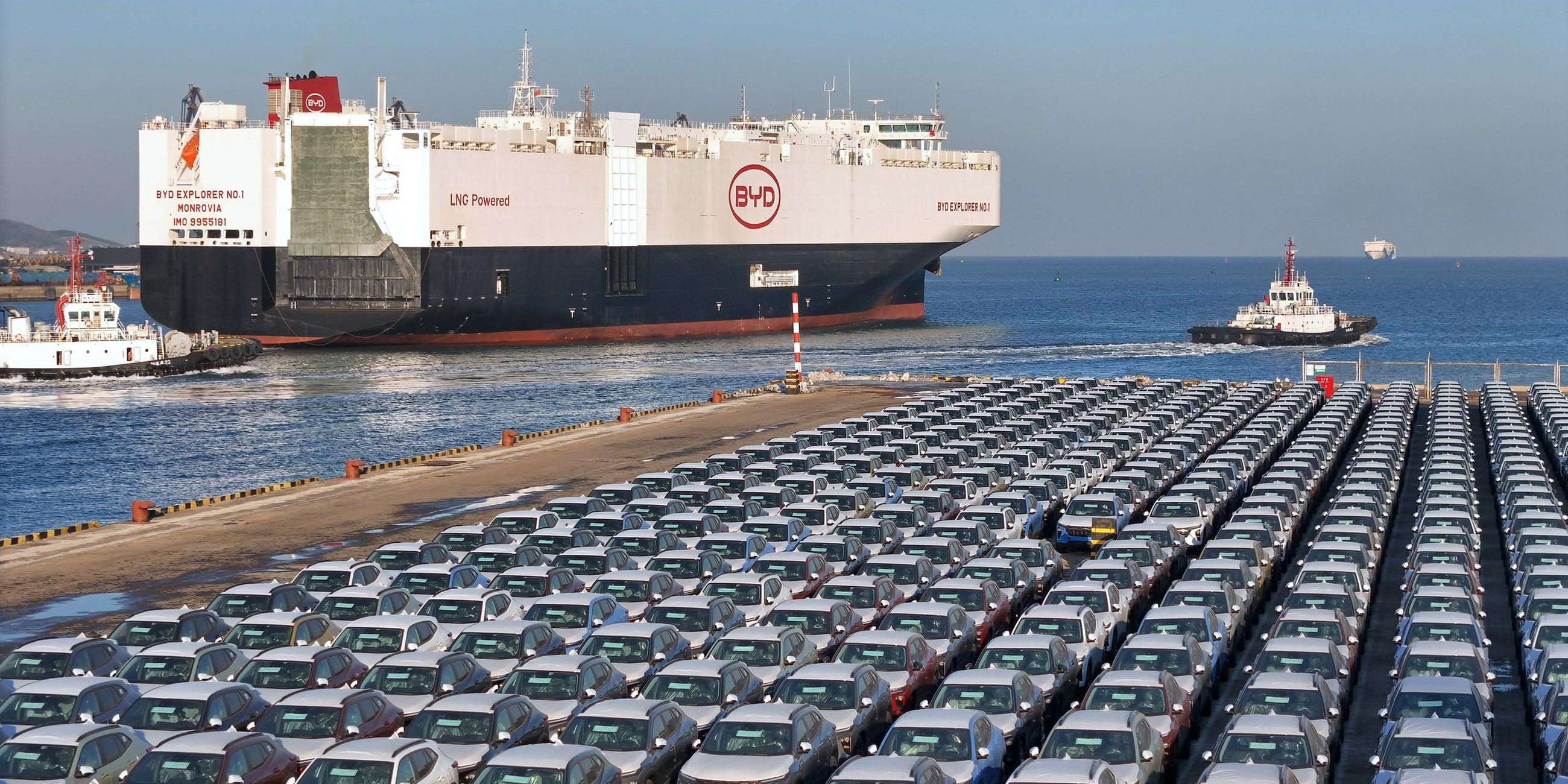 Export von E-Fahrzeugen der Marke BYD aus China