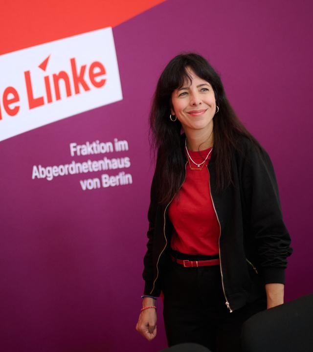 Elif Eralp, Linken-Spitzenkandidatin bei der Wahl zum Abgeordnetenhaus von Berlin 2026, kommt zu der Fraktionssitzungen ihrer Parteien im Berliner Abgeordnetenhaus.
