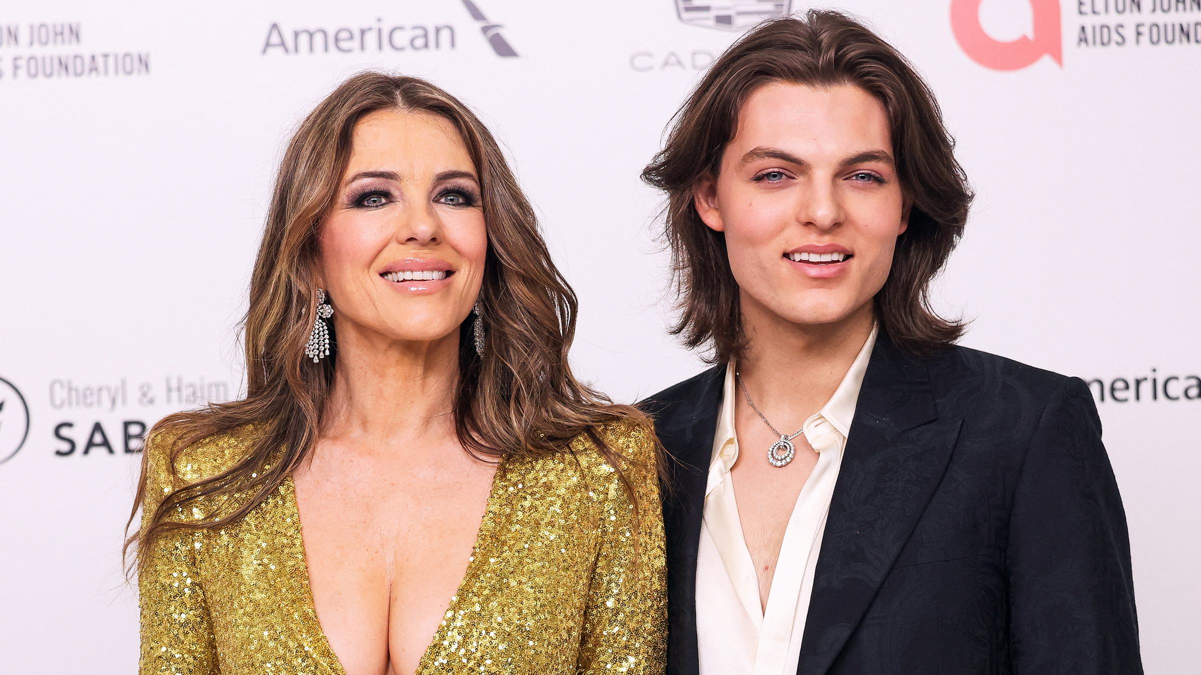 Elizabeth Hurley mit ihrem Sohn Damian. 