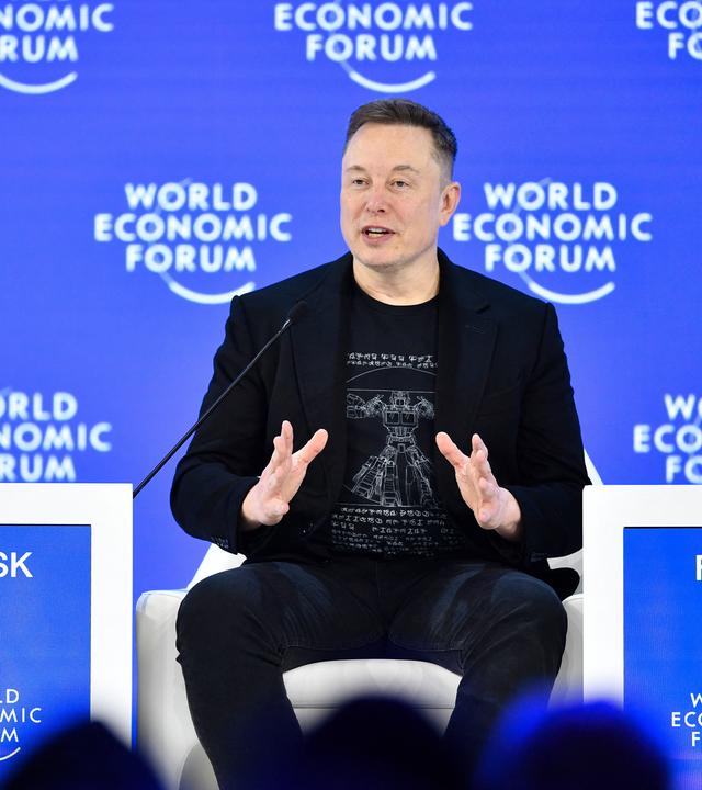 Elon Musik spricht beim Weltwirtschaftsforum in Davos