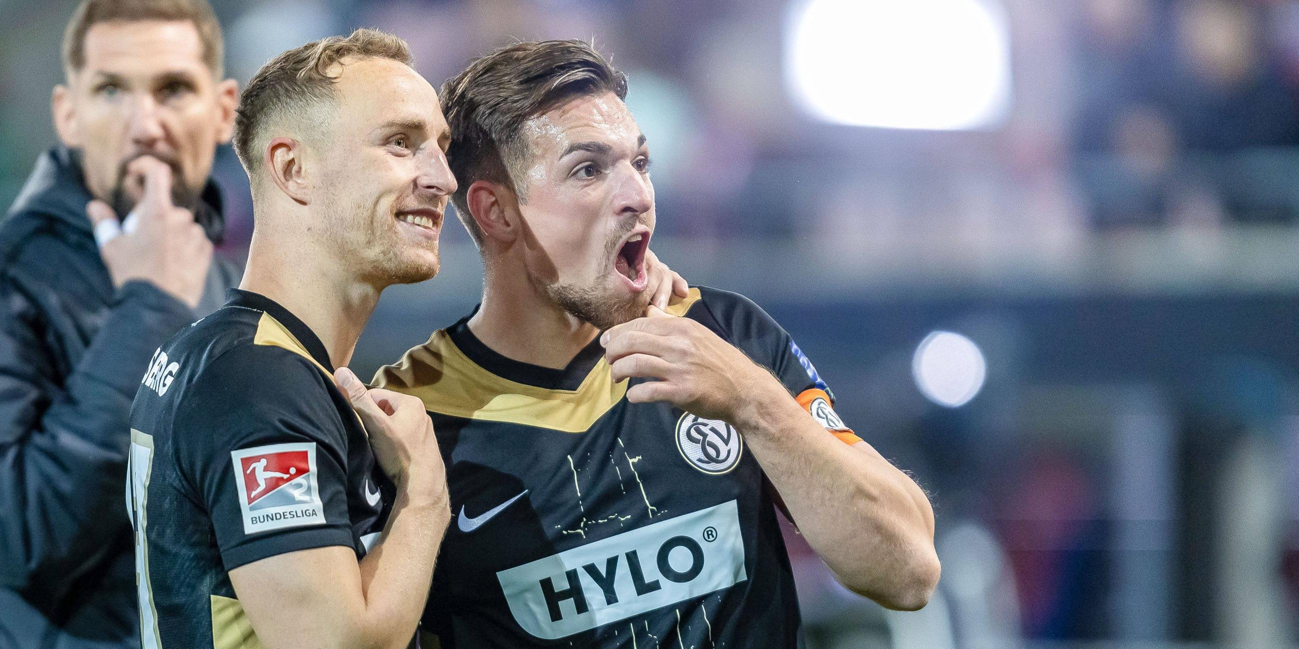 Maurice Neubauer und Robin Fellhauer vom SV Elversberg.