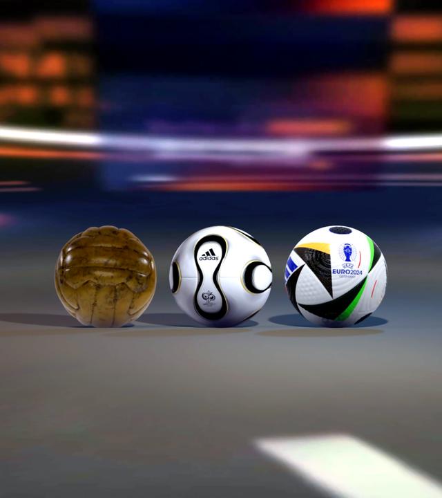 Fußbälle der WM 1954, WM 2006 und EM 2024