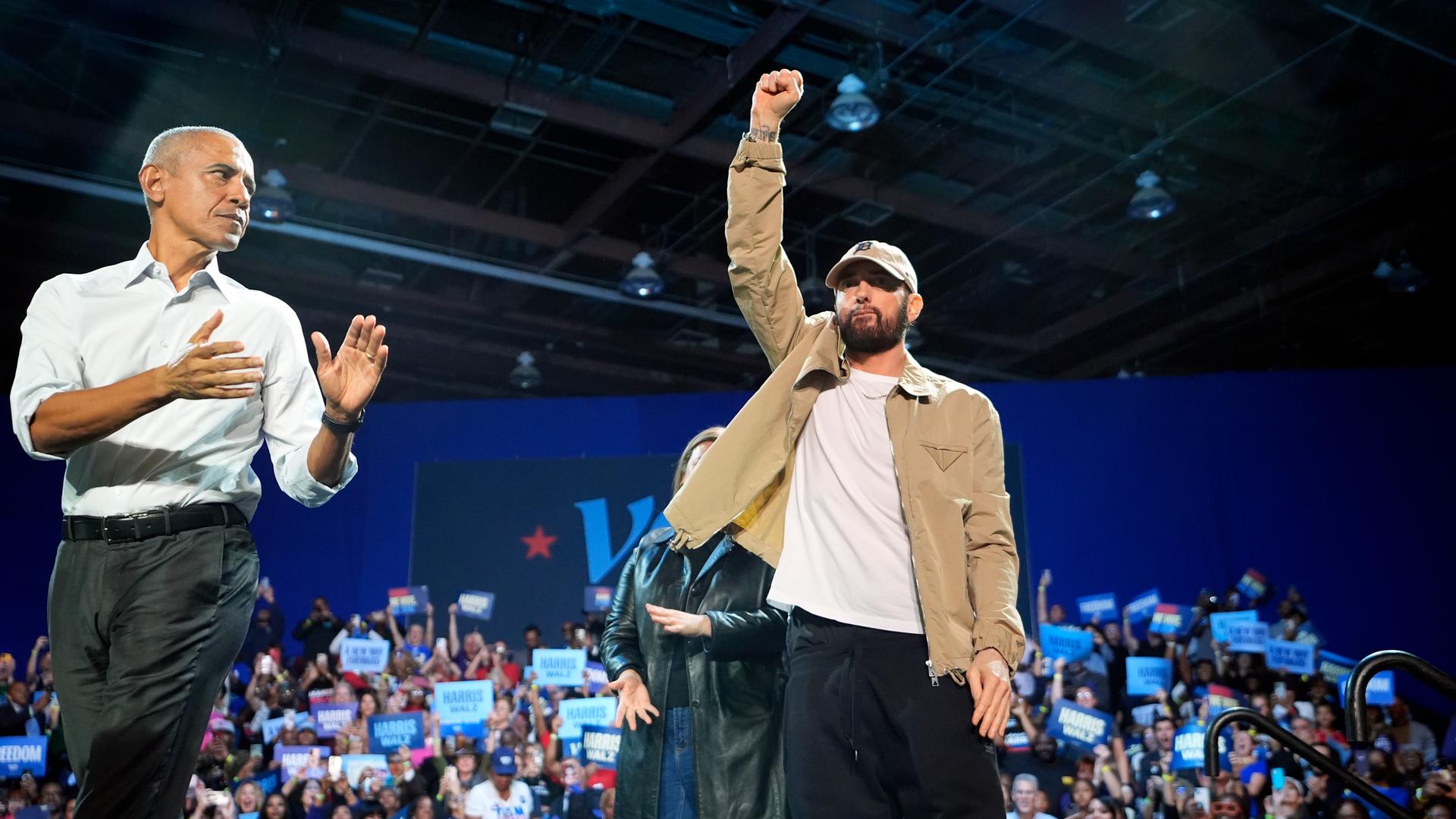 Rapper Eminem und Ex-Präsident Obama
