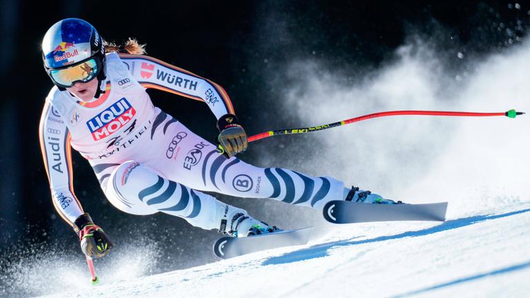 Emma Aicher bei der Weltcup-Abfahrt in Kvitfjell