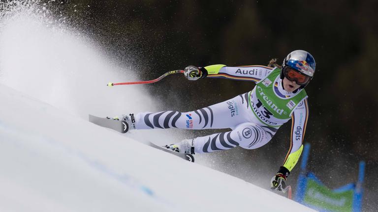 Emma Aicher beim SuperG der Damen am 01.03.2026 in Soldeu. 