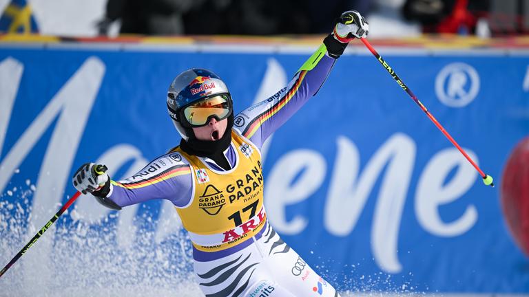 Emma Aicher im zweiten Lauf des Riesenslaloms der Frauen beim Audi FIS Ski World Cup 2025/26.