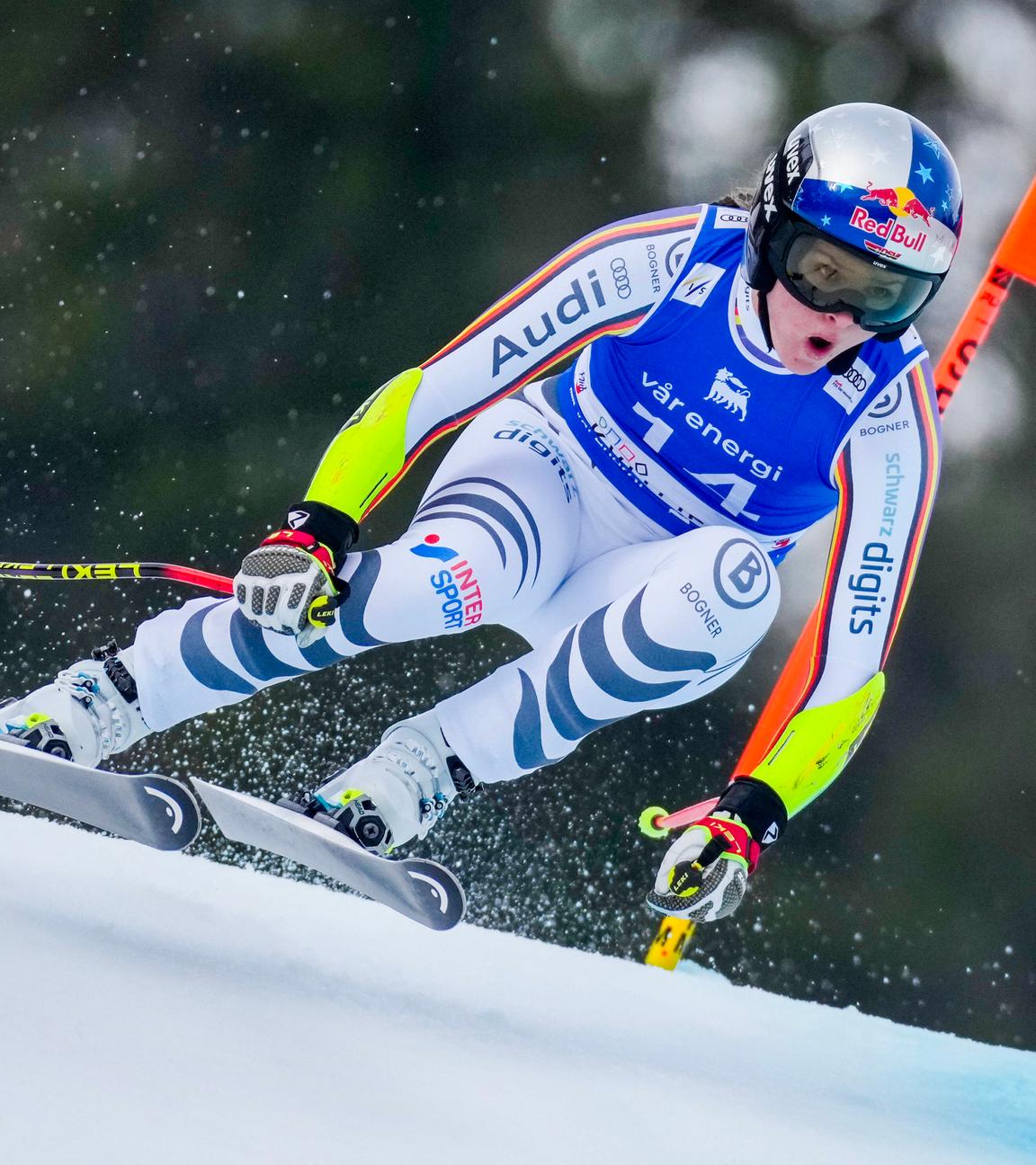 Emma Aicher beim Super-G der Frauen am 22.03.2026 in Kvitfjell, Norwegen.