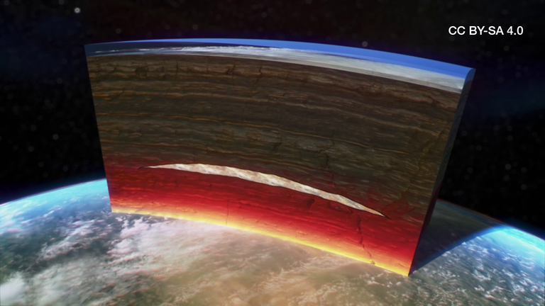 Marmorschicht in der Erde (Animation)