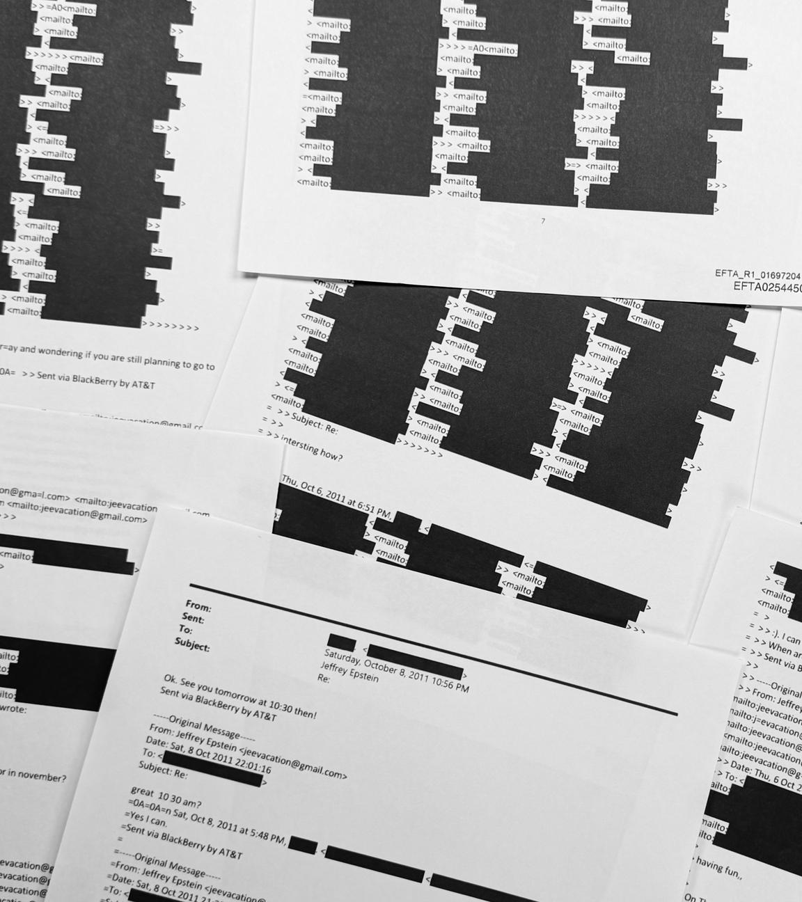 Ein Dokument mit einem E-Mail-Schriftwechsel von Jeffrey Epstein.