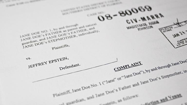 Ein Court-Document nach der Veröffentlichung der Epstein-Files