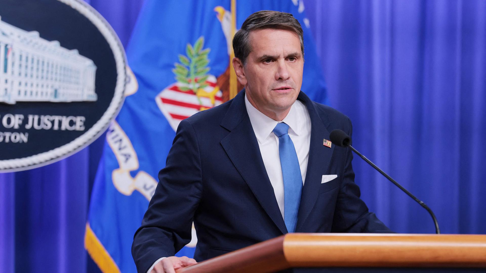 Stellvertretender US-Justizminister Todd Blanche hält eine Pressekonferenz zur Veröffentlichung neuer Epstein-Dokumente.