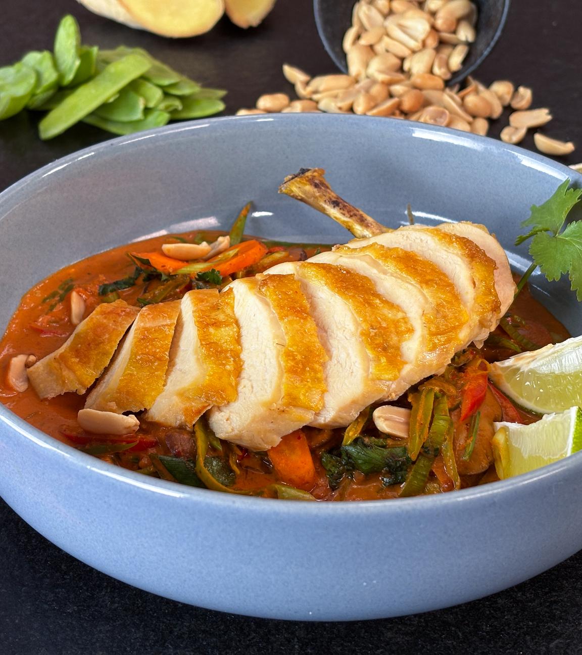 Erdnuss-Curry mit Hähnchen