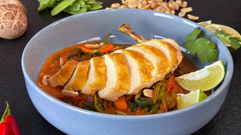 Erdnuss-Curry mit Hähnchen
