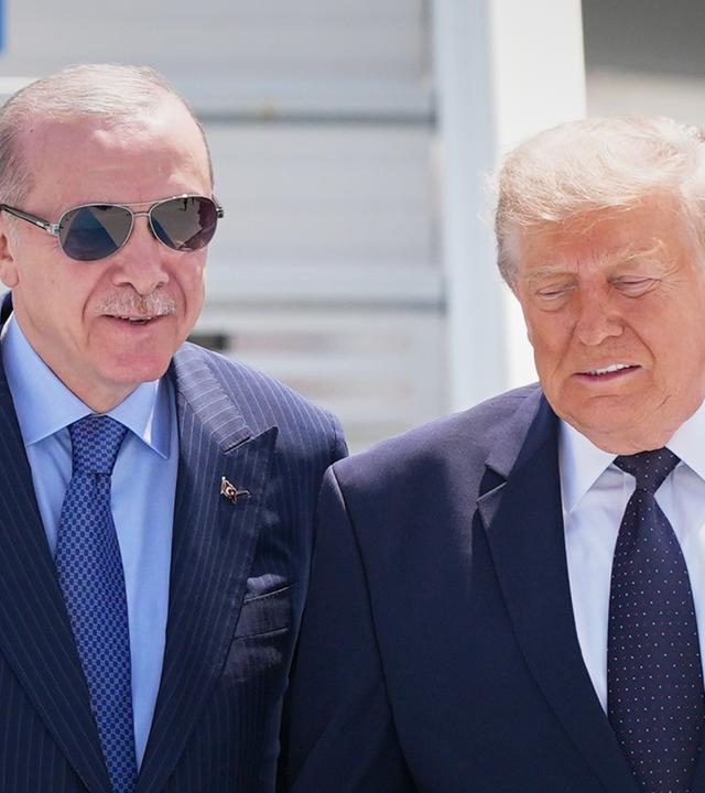 Türkei, Ankara: Türkischer Präsident Recep Tayyip Erdogan und US-Präsidenr Donald Trump
