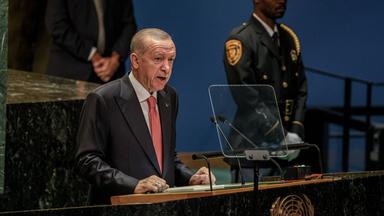 Recep Tayyip Erdogan spricht vor der UN-Vollversammlung.