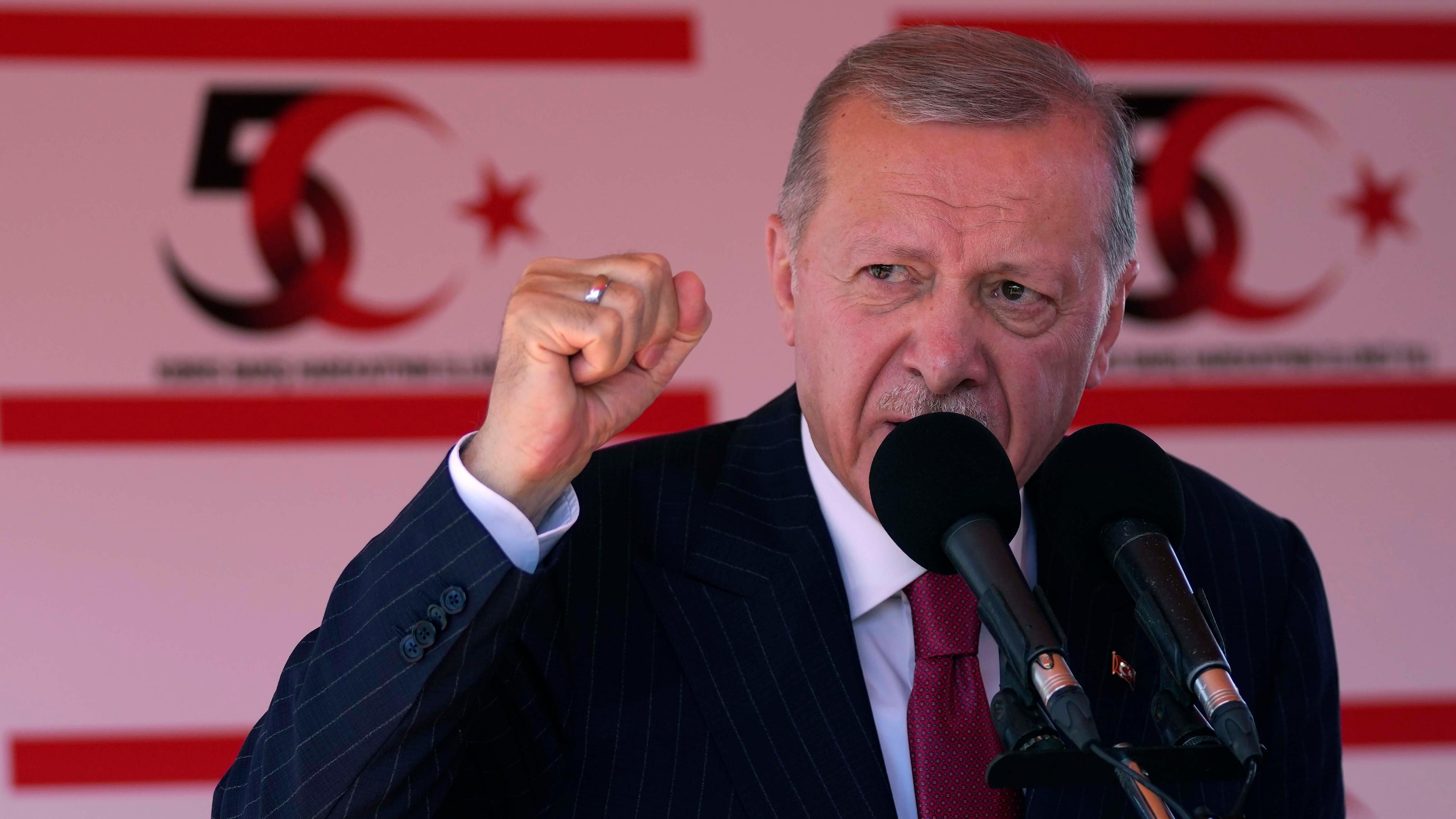 Erdogan beim 50. Jahrestag der türkischen Militär-Invention in Zypern.