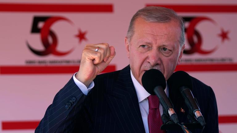 Erdogan beim 50. Jahrestag der türkischen Militär-Invention in Zypern.
