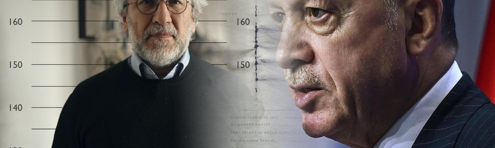 Montage Can Dündar und Recep Tayyip Erdogan