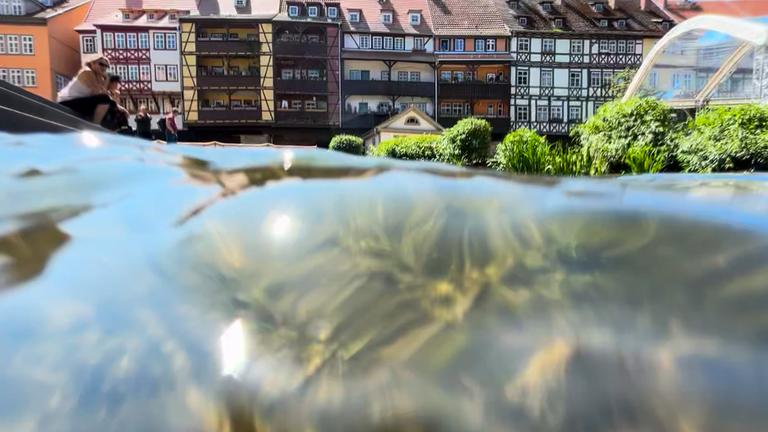 Erfurt: Blick auf die historische Krämerbrücke.