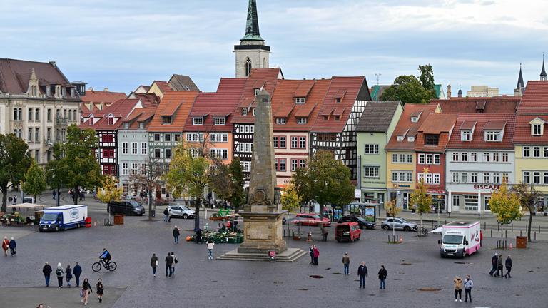 Thüringen, Erfurt: Der Domplatz im Zentrum der Landeshauptstadt Thüringens.