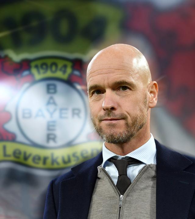 Bildmontage mit dem neuen Trainer für Leverkusen Erik ten Hag.
