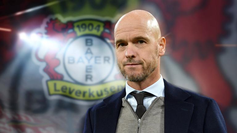 Bildmontage mit dem neuen Trainer für Leverkusen Erik ten Hag.